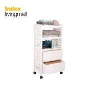 ราคา กทม ปริมณฑล 3 5 วัน ส่ง INDEX LIVING MALL ตู้ลิ้นชัก ชั้นวางของมีล้อ รุ่นโนรินะ สีขาว (6786346414)