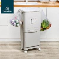 ราคา ขนาดใหญ่ HomeHuk ถังขยะมีฝาปิด แยกขยะเปียก แห้ง ขยะรีไซเคิล 38 ลิตร 2 ชั้น 42 ลิตร 3 ชั้น พร้อมลิ้นชักเก็บของ ล้อเลื่อน ล็อคได้ หมุน 360 องศา ถังขยะแบบถอดได้ ถังขยะพลาสติก ถัง (16100872152)