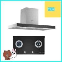 Bosch เตาแก๊สแบบฝัง+เครื่องดูดควัน รุ่น PMD82A31AX+DWBM98G50