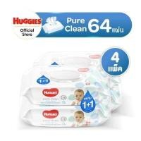 ราคา แพ็คสุดคุ้ม 2 2 ใหม่ Huggies Pure Clean Baby wipes 64แผ่น x 4แพ็ค (18504160231)