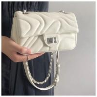 ราคา David Bella กระเป๋าผู้หญิงกระเป๋าผู้หญิงกระเป๋าสะพายไหล่กระเป๋าสะพายข้างย้อนยุคแนวแฟชั่นปักลายโซ่ล็อค (17519966792)