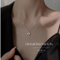 ราคา ESCOBAL พร้อมส่ง สร้อยเพชร Diamond Moon จี้เพชร Moissanite แท้100 สร้อยคอเงินแท้ สร้อยคอแฟชั่น สร้อยเงินแท้ สร้อยคอเพชร (17135236585)