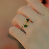 ราคา แหวนวงกลมทองหยก Hetian ธรรมชาติ18K สำหรับผู้หญิง (17507697718)