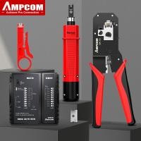 ราคา AMPCOM ชุดเครื่องมือจับ RJ45RJ45 Crimper Lan ทดสอบเครื่องมือสายเคเบิลอีเทอร์เน็ต Stripper เครื่องมือเจาะลง RJ45 RJ11การเชื่อมต่อสายเคเบิล12 In 1ชุดซ่อม (15028109761)