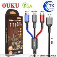 ราคา OUKU X8 5A ชาร์จเร็ว DATA CABLE สายถัก 3 ใน 1 สายชาร์จโทรศัพท์มือถือ สายถัก ใช้ได้ 3 หัว คือ Micro USB iPhone Type C (8407350043)