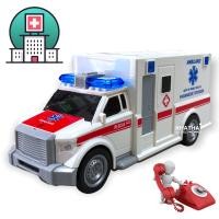 ราคา พร้อมส่ง รถพยาบาลของเล่น รถพยาบาลเล่น รถฉุกเฉิน 1 20 ล้อระบบ Friction รถของเล่น เล่นง่าย WY 670A (12641709255)