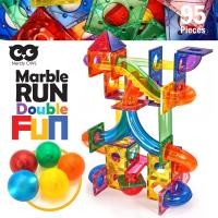 ราคา Marble Run Double Fun 95 Pieces ของเล่นชุดตัวต่อแม่เหล็กรางลูกแก้ว 95 ชิ้น (17156022104)