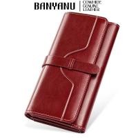 ราคา BANYANU กระเป๋าหนังแท้กระเป๋าเงินป้องกัน RFID ใส่บัตรกระเป๋าคลัทช์แฟชั่นสำหรับผู้หญิง (9948569873)