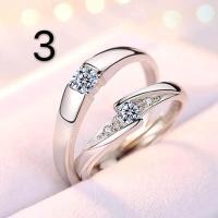 ราคา ไตล์มี 4แบบให้เลือก แหวนเพชรเม็ด2วงทองคำขาว ฝังเพชรหรูหรา สไตล์แหวนหมั้น (654752043)