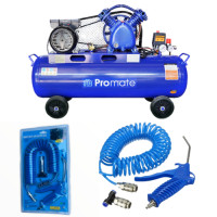 ราคา Promate ปั๊มลมสายพานขนาด 100 ลิตร 2HP 2สูบ แบบสายพาน พร้อมอุปกรณ์ปั๊มลม อย่างดี ปั้มลมไฟฟ้า ปั๊มลม ปั้มลม ราคาถูกที่สุด (17695538088)