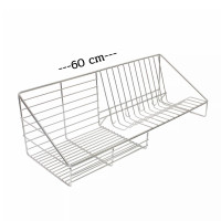 ราคา RAK HOME ชั้นวางจาน ที่คว่ำจาน ที่คว่ำถ้วยจาน ชั้นวางของ ชั้นตะแกรงคว่ำจานติดผนัง ที่คว่ำจานสแตนเลสแท้100 ยาว 60 cm (12413675431)