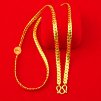ราคา สร้อยคอทอง บิดแบนทอง 3 บาท 24 นิ้ว ชุบทองคำแท้ 96 5 สร้อยทองไม่ลอก สร้อยคอห้อยพระ สร้อยทองคำแท้24k ทองปลอมไม่ลอก สร้อยทองไมครอนแท้ (5675282439)