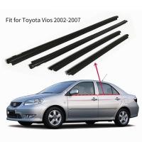 ราคา สำหรับโตโยต้าวีออส2002 2003 2004 2005 2006 2007 Weatherstrip หน้าต่างซีล4ชิ้นรถนอกหน้าต่างปั้นตัดซีลประตูออกสำหรับ Vios (14991772571)