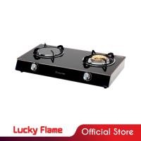 ราคา จัดส่งฟรี Lucky Flame เตากล่องคู่หน้ากระจกนิรภัย รุ่น AG 2102S เตาแก๊สหัวคู่ เตากระจก เตากล่องหัวคู่ สีดำ รับประกันวาล์วแก๊ส 5 ปี (372912)