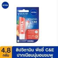 ราคา ส่งฟรี นีเวีย ลิป บำรุงริมฝีปาก พีชชี่ ซี แอนด์ อี 4 8 กรัม NIVEA (7845936318)