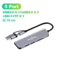 ราคา GOOJODOQ 5 In 1 5พอร์ต USB 3 1 Type C ความเร็วสูง USB C Hub พร้อม Hub 3 0 2 0 5Gbps TF SD Reader สล็อต PD สำหรับ MacBook Pro Air USB C Splitter (16628735044)