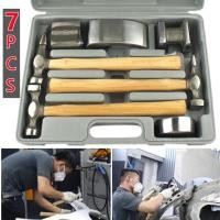 ราคา ชุดค้อนเคาะตัวถังซ่อมรถยนต์ 7 ชิ้น ค้อนเคาะตัวถังด้ามไม้ (11419913665)