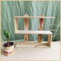 ราคา ชั้นวางของติดผนัง ชั้นวางของทรงซิกแซก ชั้นวางกระบองเพชร ชั้นวางในครัว ติดผนัง โปร่ง งานดิบไม้สัก วินเทจ ชั้นวางของวินเทจ 2 ชั้นทรงZigZag (6475684088)