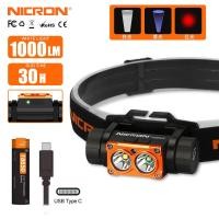 ราคา NICRON ไฟฉายคาดหัว H35UV ความสว่าง1000LM 395nm สีขาว UV ไฟหน้า LED คู่แสงเลเซอร์สีแดงแบบพกพาไฟหน้ากันน้ำ18650ชาร์จไฟใหม่ได้ไฟฉาย H35UV (9974659485)