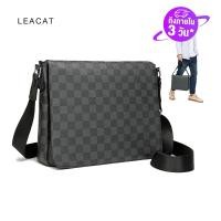 ราคา Leacatบุรุษสีดำกระเป๋าสะพายไหล่โทรศัพท์Crossbodyลายสก๊อตกระเป๋าสะพายIpadธุรกิจทำงานออกแบบแฟชั่นผู้ชาย2020กันน้ำสลิงซิป (4516608210)