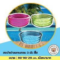 ราคา LOOKMEESHOP สระน้ำเด็กเป่าลมทรงกลมแบบ 3 ชั้น สีใส เนื้อหนา ขนาด 90 90 29 cm (11033247799)