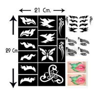 ราคา พร้อมส่ง คิ้วยักษ์ บล็อคเพ้นท์สติ๊กเกอร์A4ได้12รูป50บาท แบบสัก ติดผิวใช้สีทา (10029430707)