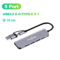ราคา GOOJODOQ 5 In 1 5พอร์ต USB 3 1 Type C ความเร็วสูง USB C Hub พร้อม Hub 3 0 2 0 5Gbps TF SD Reader สล็อต PD สำหรับ MacBook Pro Air USB C Splitter (16628735047)