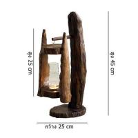 ราคา THAILUCKY เชิงเทียนไม้ ที่ครอบแก้ว เชิงเทียนโบราณ ตั้งพื้น ของตกแต่ง H45cm (8643939052)