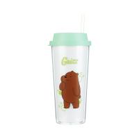 ราคา MINISO แก้ว แก้วน้ำ แก้วน้ำทรงสูงพร้อมหลอด ลายหมี We Bare Bears 550 ml (14076326818)