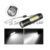ราคา Miniไฟฉายสว่างมาก Portable Flashlights CREE LED XPE COB 2in1 600mah usb charge 3mode (423936508)