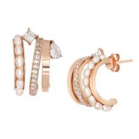 ราคา A CEMI Parfait Pearl Earring ต่างหูมุกแท้ ต่างหูมุกแท้ ต่างหูเงินแท้ ชุบทอง 18K โรสโกลว์ (18245733683)