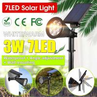 ราคา NEW 7LED ไฟปักสนาม Solar light ใช้ในสวน ปรับแสงได้ 2 สี white or warm light (11293272596)