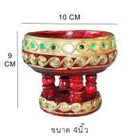 ราคา THAILUCKY จัดส่งฟรี ขันโตก พานไม้ลงทอง เดินเส้นติดกระจก ถาดว่าของสีแดง ขนาด6นิ้ว 8นิ้ว 10นิ้ว 12นิ้ว (18946256108)