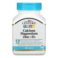 ราคา Calcium Magnesium Zinc D3 21st Century แคลเซียม แมกนีเซียม ซิงค์ วิตามิน D3 90 เม็ด (8233263058)