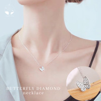 ราคา MNL BUTTERFLY DIAMOND สร้อยคอพร้อมจี้ผีเสื้อติดเพชร สร้อยเงินแท้ สร้อยคอนำโชค สร้อย จี้เงิน สร้อยเงิน สร้อยคอเงิน จี้เพชร จี้ดาว สร้อยแฟชั่น (17945395089)