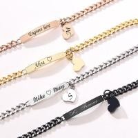ราคา Vnox ผู้หญิง Gold Heart Charm สร้อยข้อมือแกะสลักชื่อไอดีเครื่องประดับของขวัญสแตนเลส (7399168975)