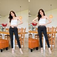 ราคา ส่งเร็ว Famous Colletion กางเกงผ้าโรเซฟ กุ้นขอบ ขาเดฟ เอวสูง ไซต์S 36 (16139981705)