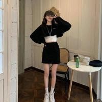ราคา ชุดเซต2ชิ้นผญ เสื้อครอปแขนยาว กระโปรงสั้นทรงเอ ชุดเซ็ตสไตล์สาวเกาหลี ชุดเซ็ตน่ารักๆสาวเกาหลี (9782059158)