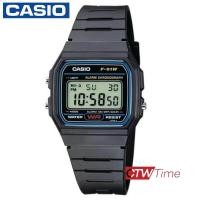 ราคา Casio Standard นาฬิกาข้อมือผู้ชาย ผู้หญิง สายเรซิ่น รุ่น F 91W 1DG สีดำ (518636)
