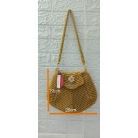 ราคา ใบใหญ่กระเป๋าถักเชือกร่มกระเป๋าแฮนด์เมด22x28cm ใบเล็ก17x20cm สีอื่นทักแชทค่ะ (19307769843)