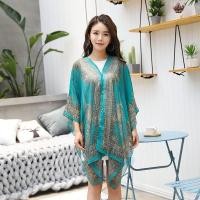 ราคา เสื้อผ้าชีฟองป้องกันแสงแดดผ้าคลุมไหล่ผ้าพันคอลายดอกไม้สำหรับผู้หญิงใช้ได้หลายโอกาสเสื้อคลุมกันแดดชายหาดฤดูร้อนเสื้อเบลาส์คาร์ดิแกนลำลองทรงหลวมโบโฮ (15643222510)