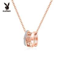 ราคา PLAYBOY สร้อยคอผู้หญิงเครื่องประดับเกาหลีทองคำสีกุหลาบ2023ขาย Elegant ไทเทเนียมสามแหวนจี้เครื่องประดับสำหรับแฟน (9229877121)