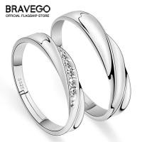 ราคา Bravego 1 คู่แฟชั่นแหวนคู่คลื่นคนรักการออกแบบแหวนเพชรแหวนหมั้นเครื่องประดับจัดงานแต่งงาน (3436216205)