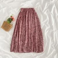 ราคา กระโปรงลายดอกเกาหลี กระโปรงผ้าชีฟองเอวสูงยืด ใส่สบาย เข้าได้ทุกชุด (10918602525)