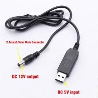 ราคา สาย USB DC 5V to DC 2 1x5 5mm 12V Step up Cable สายแปลงไฟขึ้น USB เป็น 12V (997138385)
