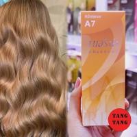 ราคา Berina Hair Color A7 สีน้ำตาลทอง สีผมเบอริน่า เปล่งประกาย ติดทนนาน ครีมเปลี่ยนสีผม สีแฟชั่น ปริมาณ 60 ml (18076017380)