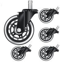 ราคา 5PCS Office Chair Caster Wheels 3 Inch Swivel Rubber Caster Wheels Replacement Soft Safe Rollers Furniture Hardware (5270320056)