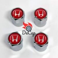 ราคา จุกลม ยางรถยนต์ พร้อมโลโก้ ฮอนด้า Honda สีแดง 1 ชุด 4 อัน Car Tire Valve Caps (14046280945)