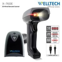 ราคา เครื่องสแกนบาร์โค้ด อ่านบาร์โค้ด 1D 2D และ QR code เปลี่ยนภาษาอัตโนมัติ WELLTECH Barcode Scanner รุ่น X 760E USB (13944895099)