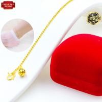 ราคา สร้อยข้อเท้าหุ้มทอง ไม่ลอก ไม่ดำ ลายไข่ปลาห้อยกระดิ่ง น้ำหนัก 2สลึง ยาว 9นิ้ว ทองเคลือบแก้ว เหมือนจริงที่สุด ทองโคลนนิ่ง (7132536640)